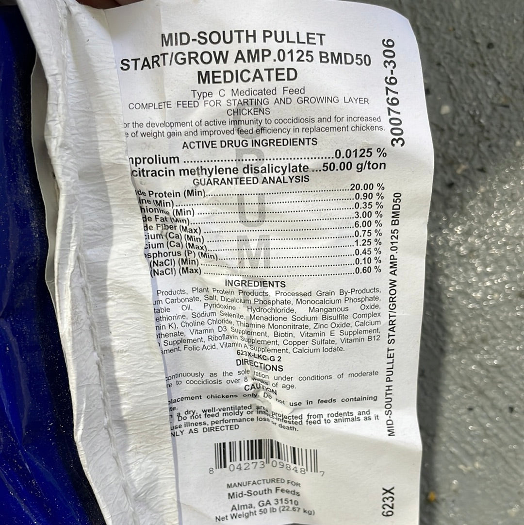 Starter/Grower Medicated 50lbs