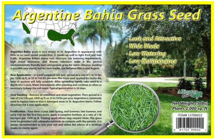 Bahia Argentine Grass Seed