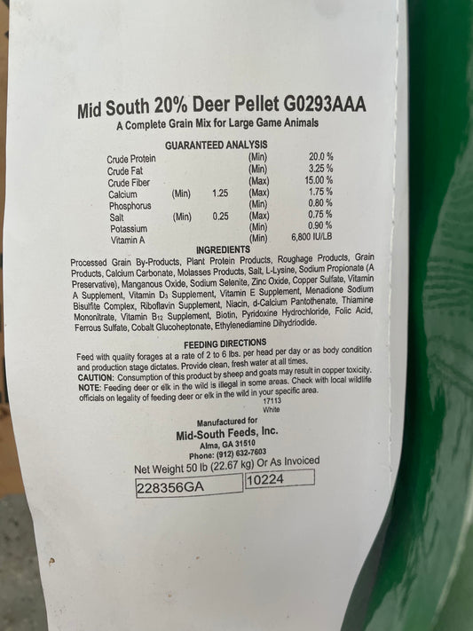 20% Deer pellets